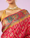 Mohey Women Elegance Overlaid Pink Saree