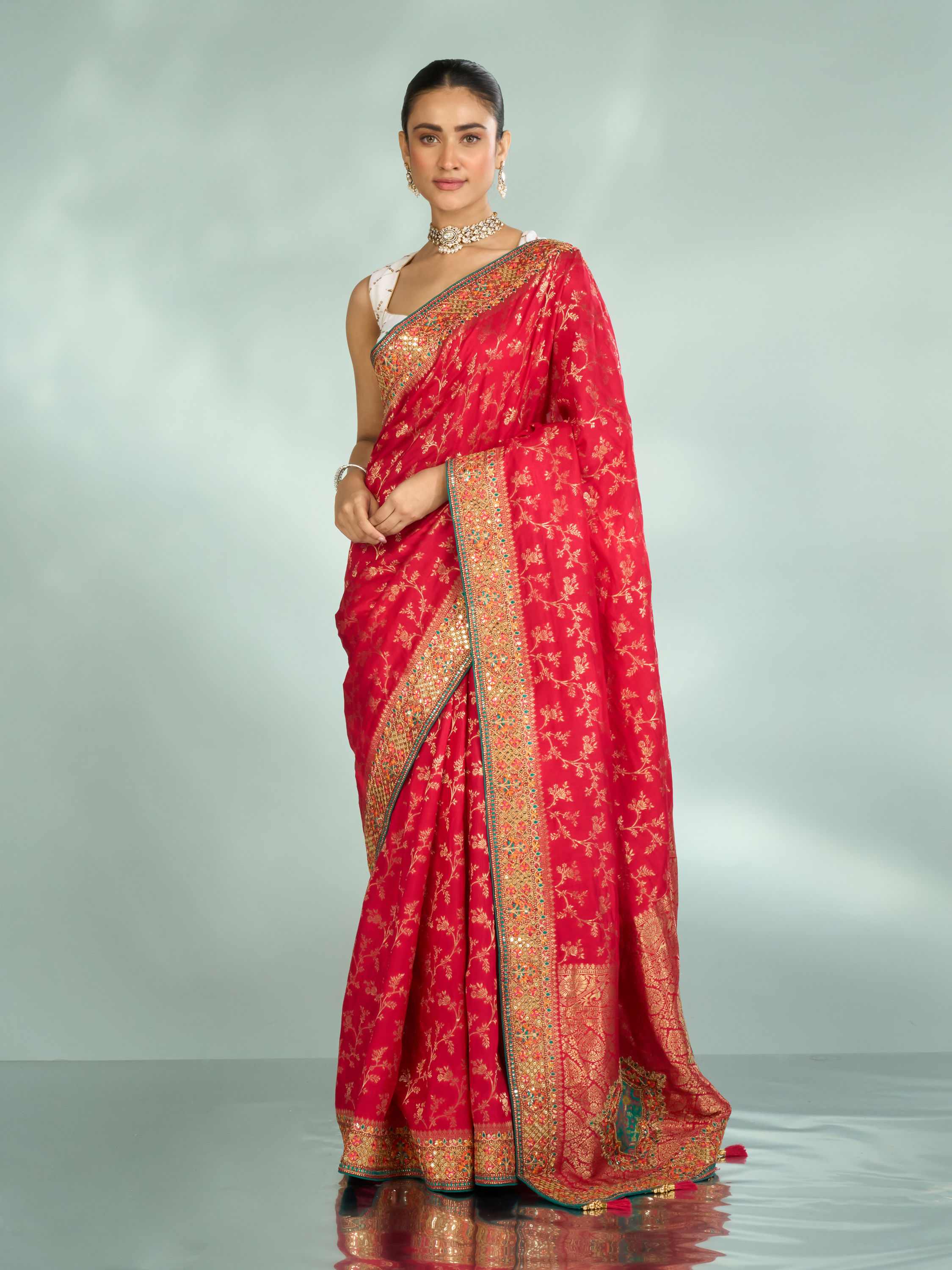 Mohey Women Pink Elegance Art Silk Saree