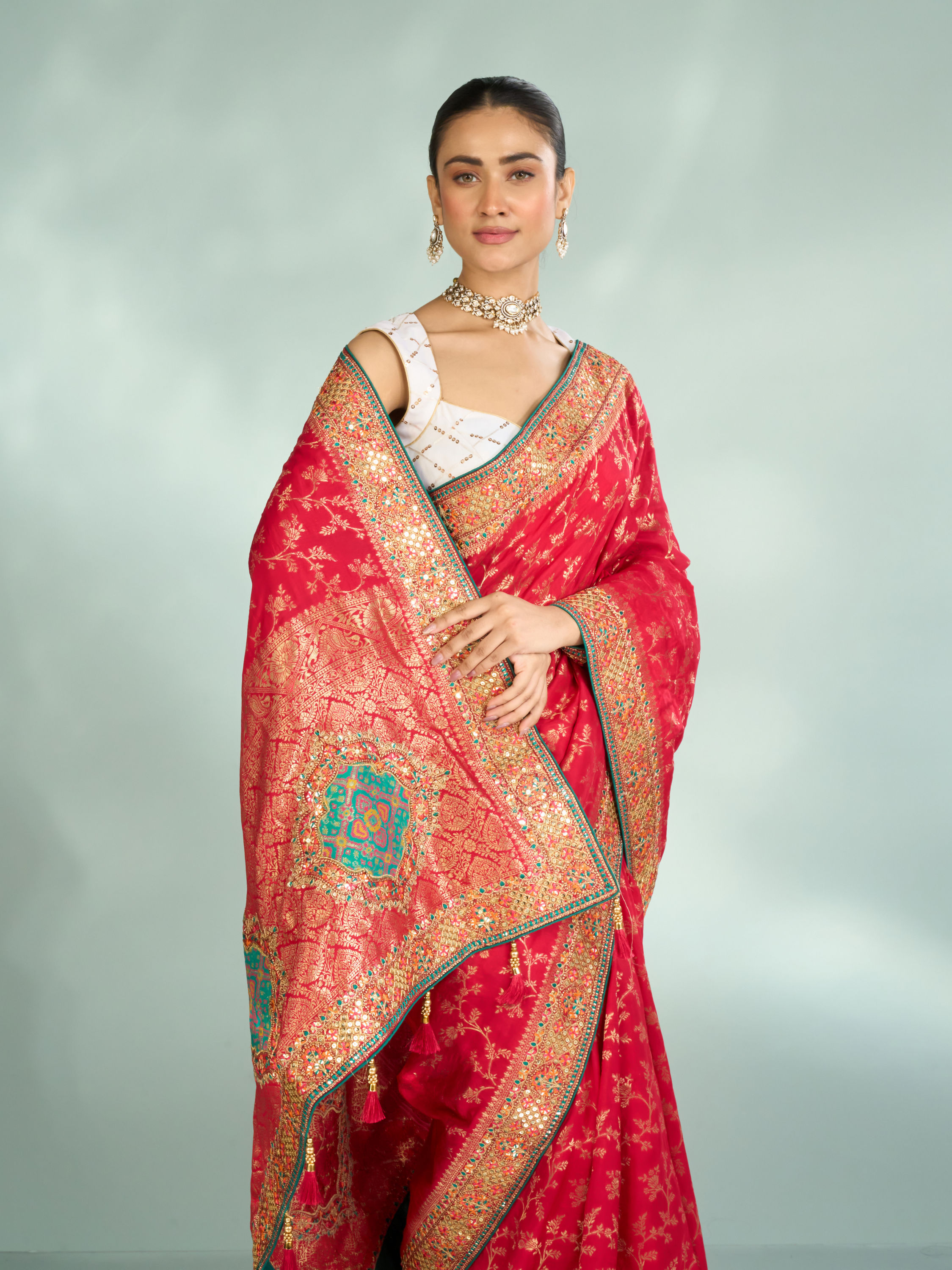 Mohey Women Pink Elegance Art Silk Saree