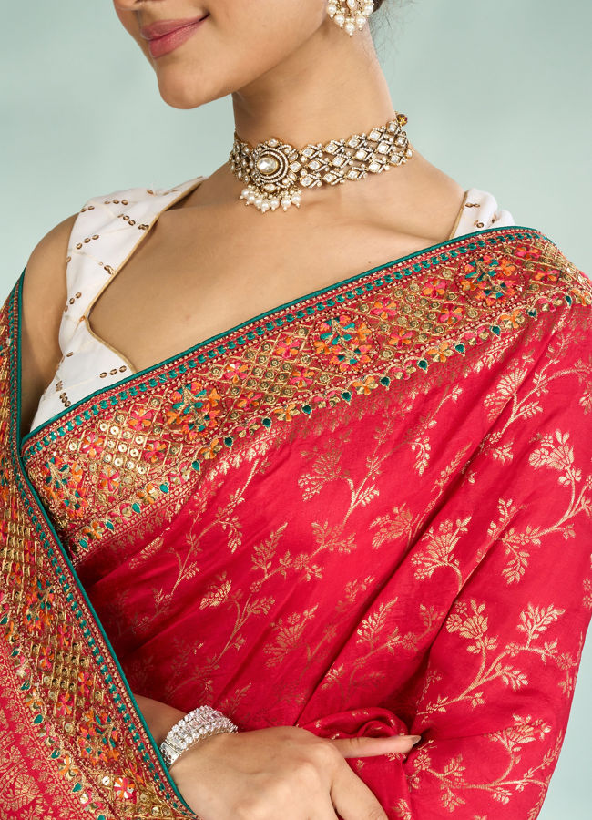 Mohey Women Pink Elegance Art Silk Saree
