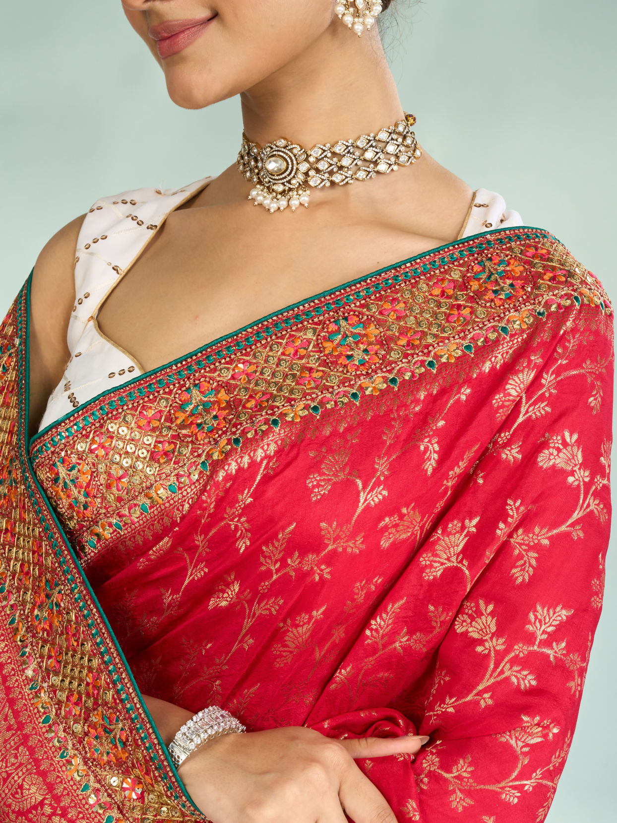 Mohey Women Pink Elegance Art Silk Saree