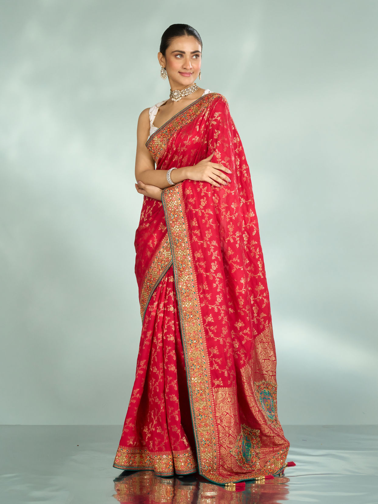 Mohey Women Pink Elegance Art Silk Saree