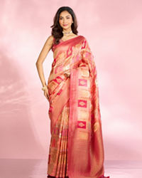 Mohey Women Ethereal Coral Charm Saree
