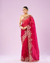 Blossomed Pink Organza Saree