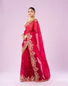 Mohey Women Blossomed Pink Organza Saree
