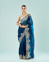 Mohey Women Indigo Starlet Organza Saree
