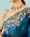 Mohey Women Indigo Starlet Organza Saree