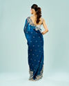Mohey Women Indigo Starlet Organza Saree