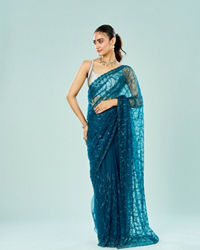 Mohey Women Blue Majesty Net Saree