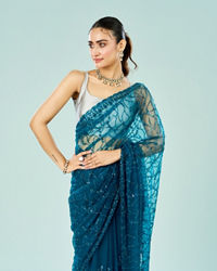 Mohey Women Blue Majesty Net Saree