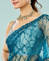 Mohey Women Blue Majesty Net Saree