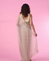 Mohey Women Beige Organza Elegance Saree