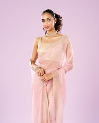 Mohey Women Radiant Pink Organza Saree