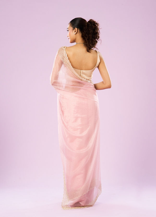 Mohey Women Radiant Pink Organza Saree