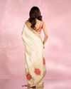 Mohey Women Elegant Cream Radiance Saree