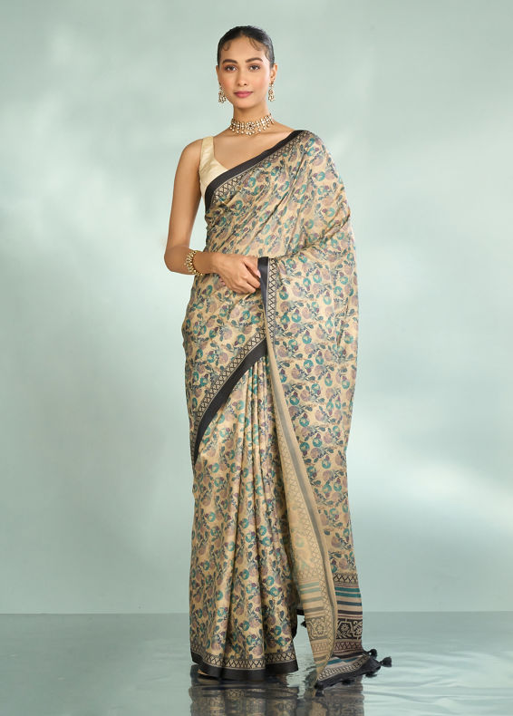 Mohey Women Glowing Fawn Elegance Saree