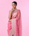 Mohey Women Pink Festival Organza Saree