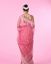 Mohey Women Pink Festival Organza Saree