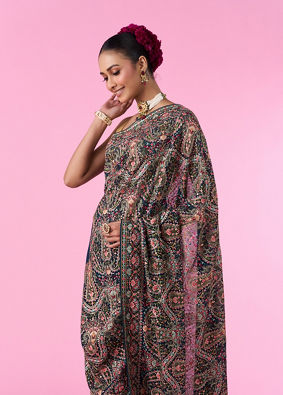 Mohey Women Ethereal Blue Georgette Saree