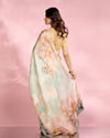 Mohey Women Sea Green Peach Elegance Saree