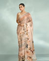Fawn Beige Satin Saree