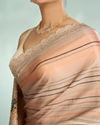 Mohey Women Fawn Beige Satin Saree