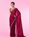 Wine Hued Chinon Elegance Saree