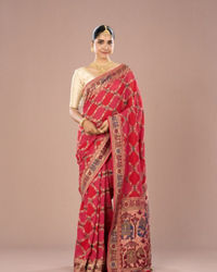 Mohey Women Regal Rani Pink Georgette Saree