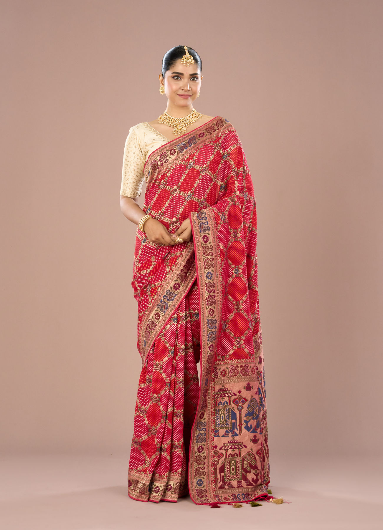 Mohey Women Regal Rani Pink Georgette Saree