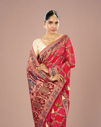Mohey Women Regal Rani Pink Georgette Saree