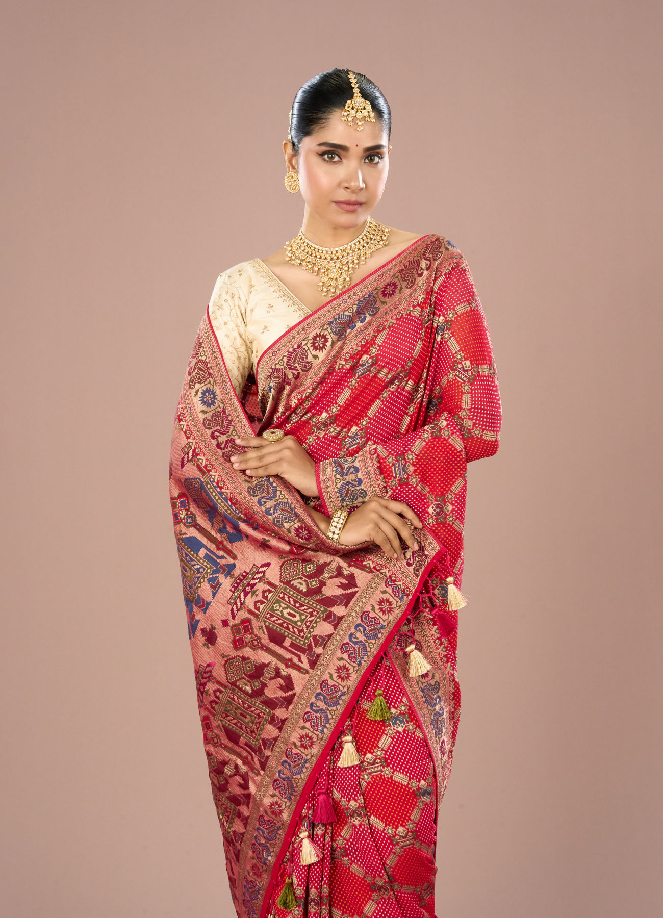 Mohey Women Regal Rani Pink Georgette Saree