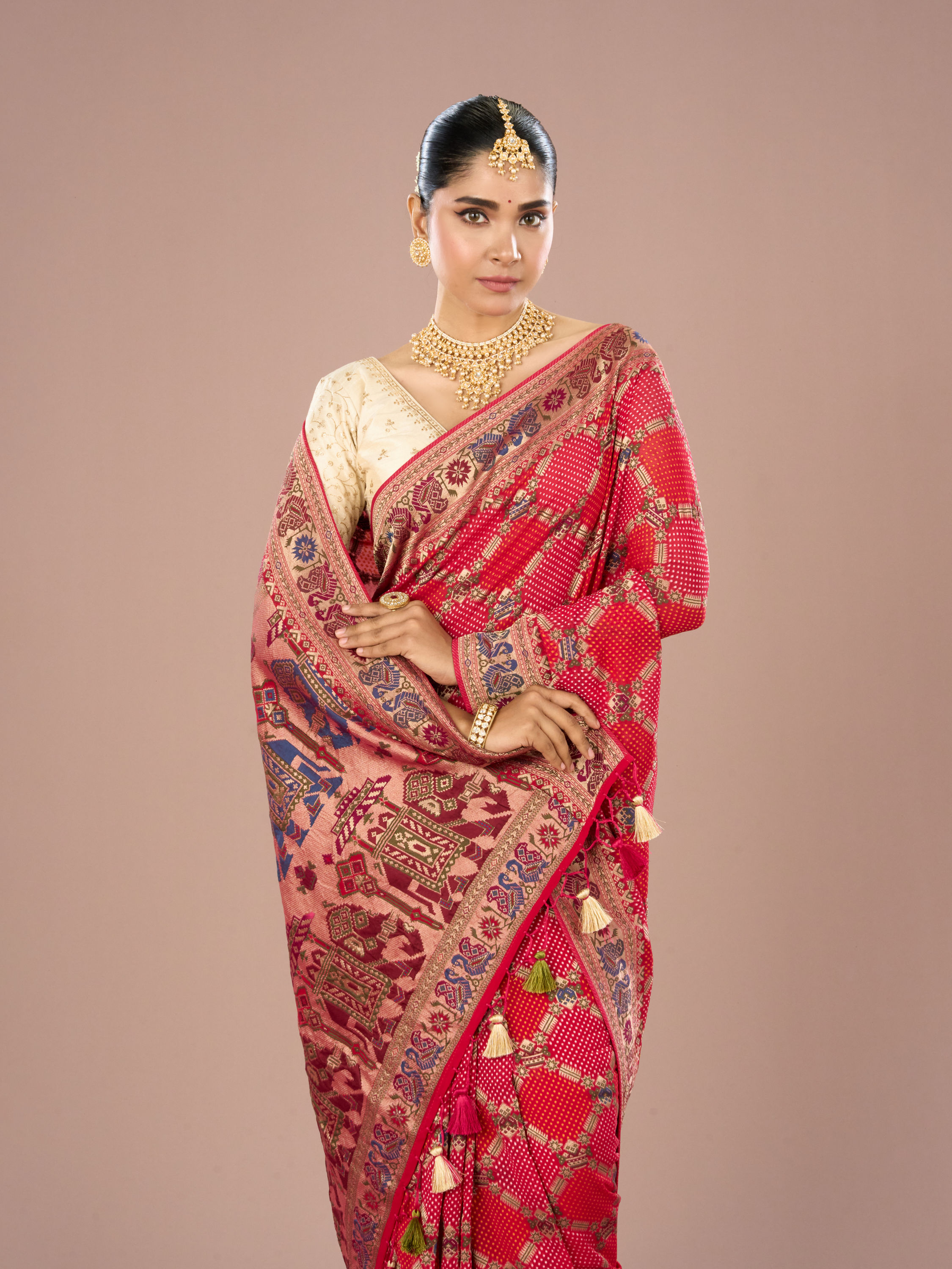 Mohey Women Regal Rani Pink Georgette Saree