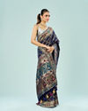 Mohey Women Indigo Blue Georgette Saree