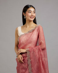 Mohey Women Gajree Pink Tissue Saree