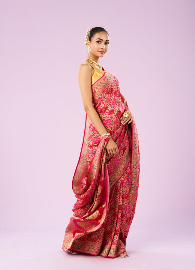 Mohey Women Regal Rani Pink Saree