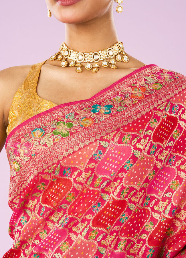 Mohey Women Regal Rani Pink Saree