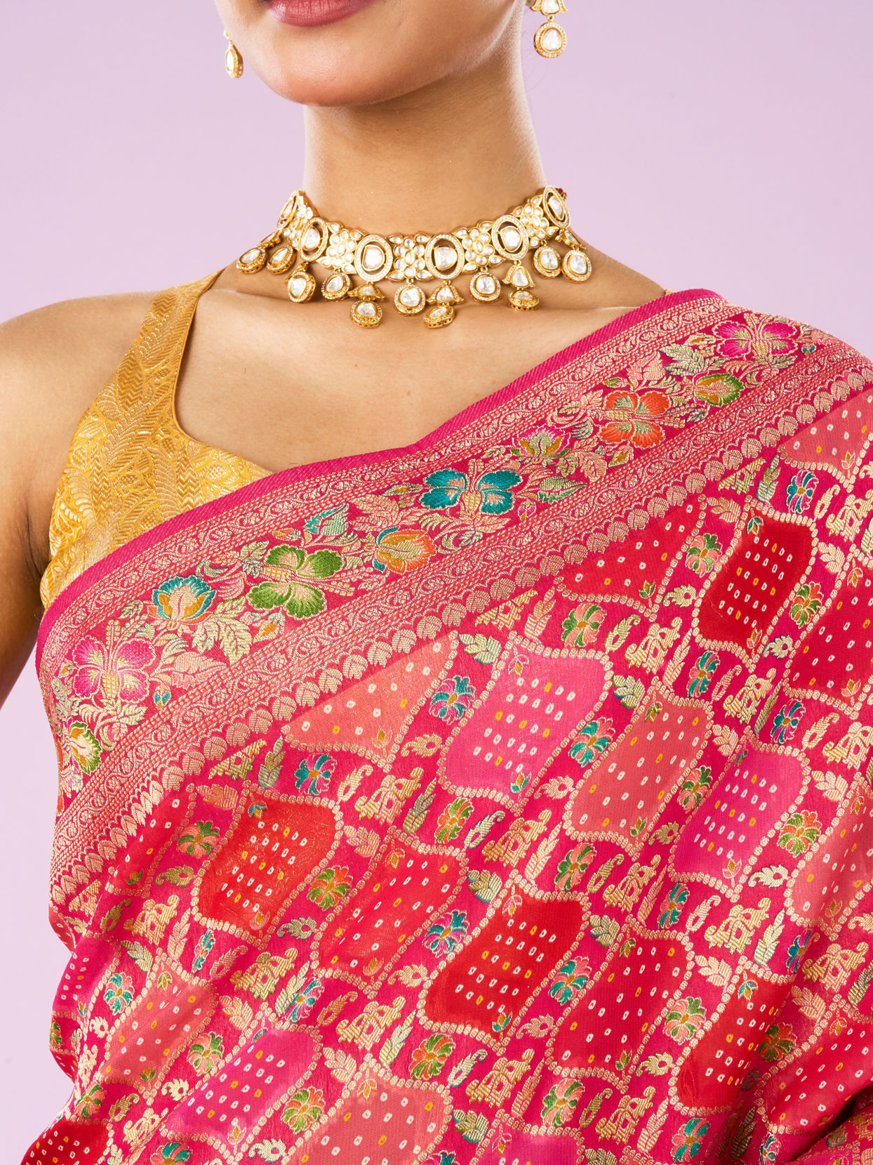 Mohey Women Regal Rani Pink Saree