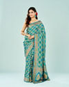 Azure Elegance Banarasi Saree