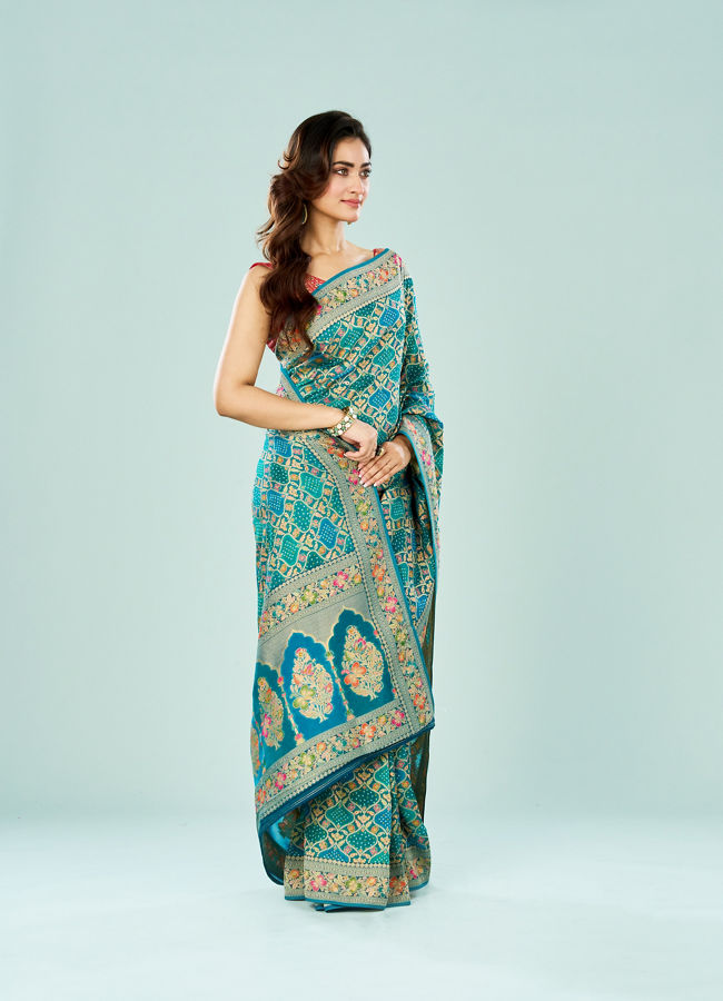 Mohey Women Azure Elegance Banarasi Saree