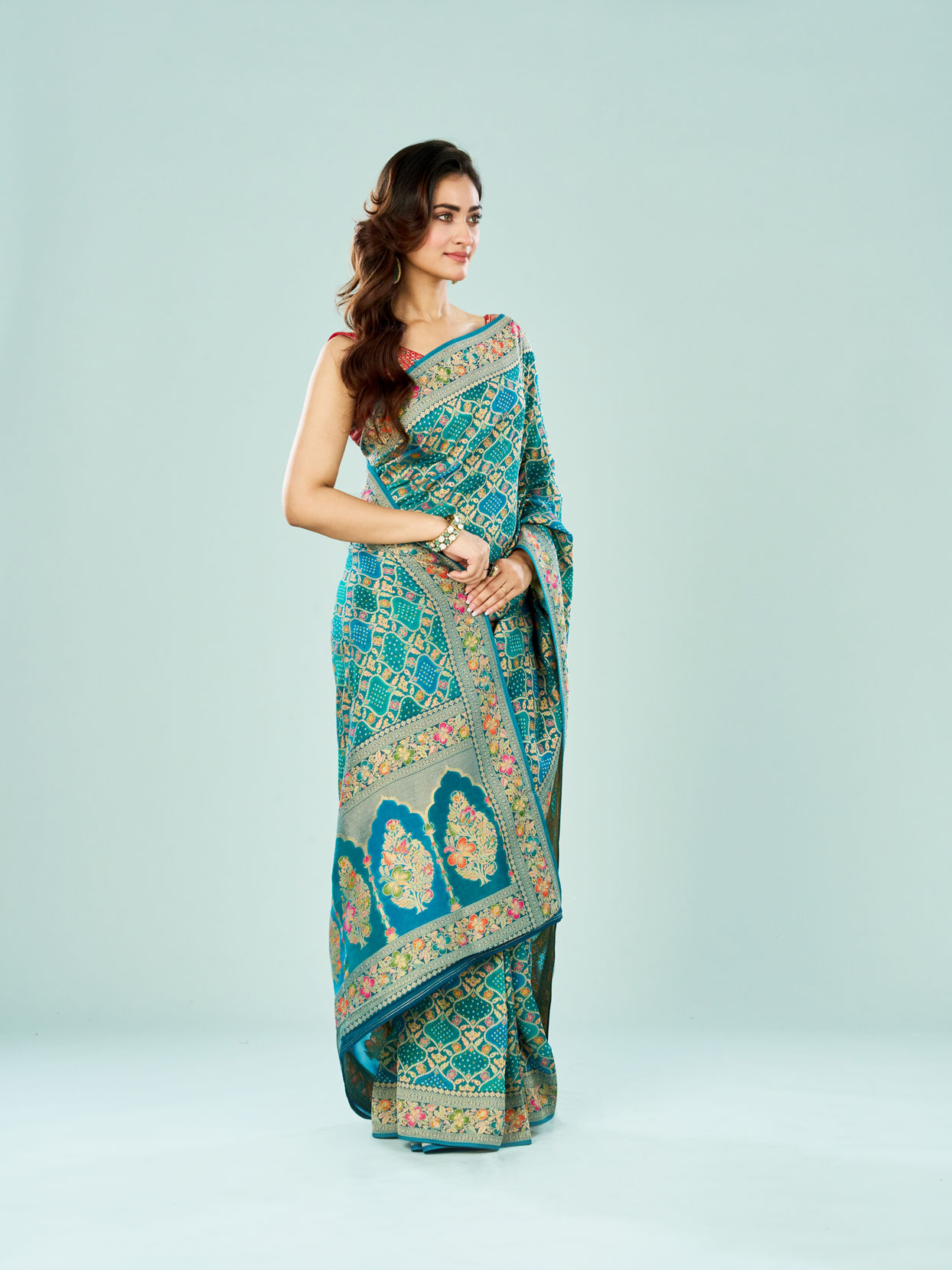 Mohey Women Azure Elegance Banarasi Saree