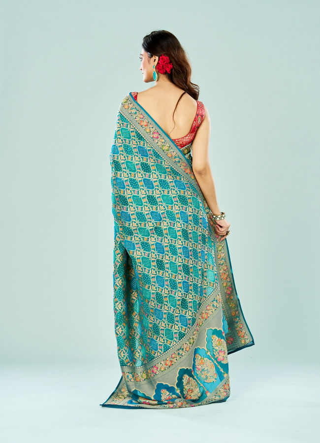 Mohey Women Azure Elegance Banarasi Saree