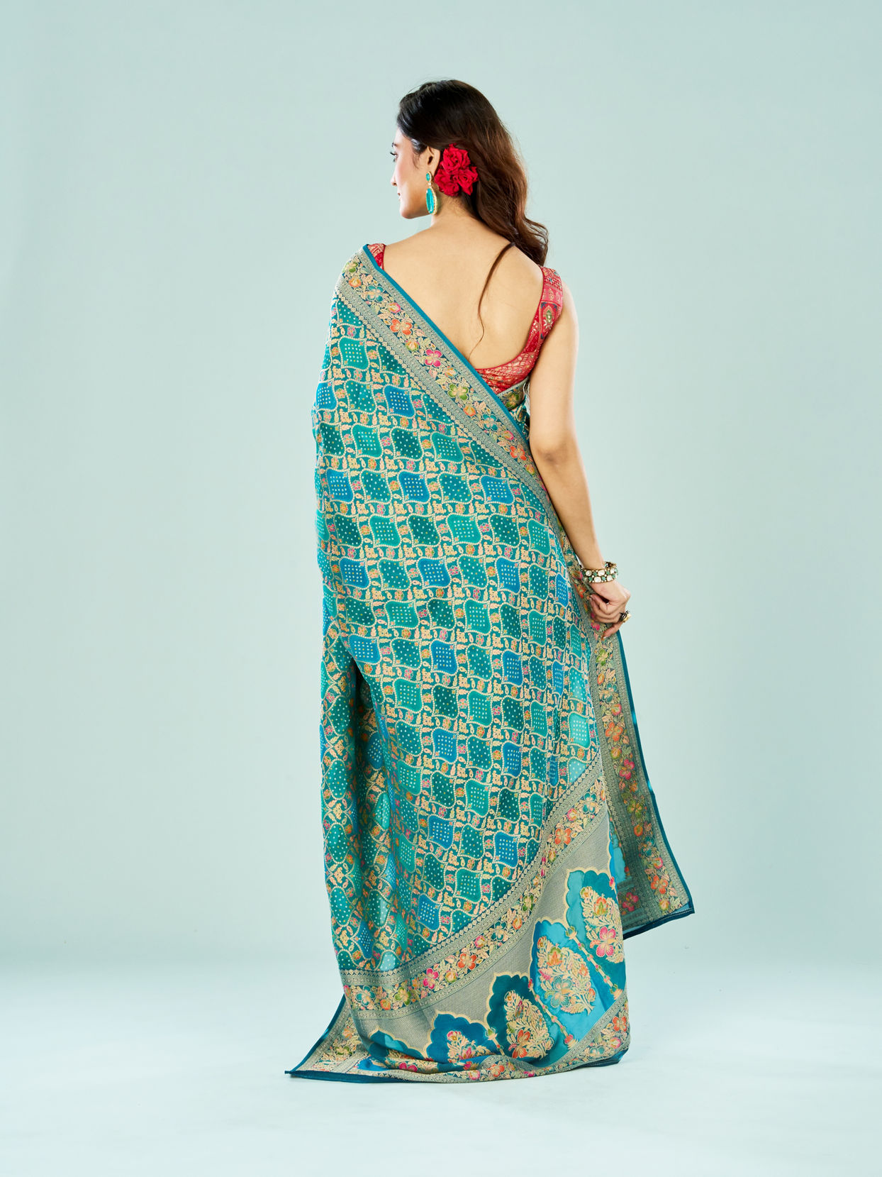 Mohey Women Azure Elegance Banarasi Saree