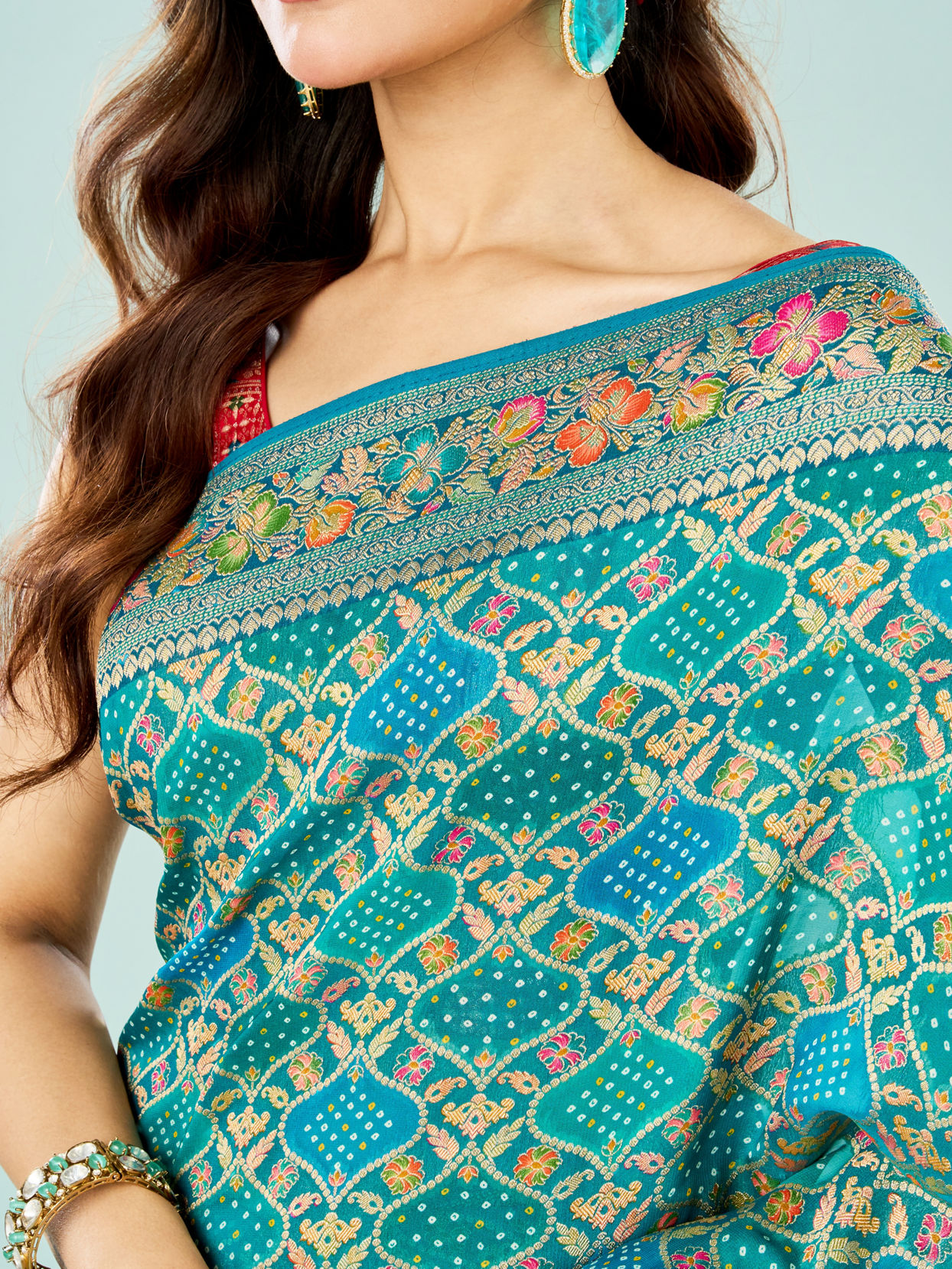Mohey Women Azure Elegance Banarasi Saree