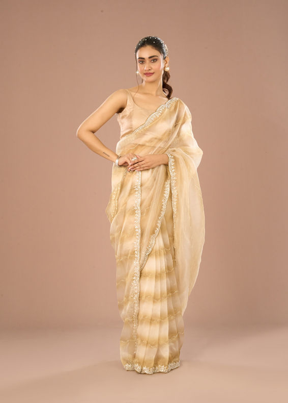 Mohey Women Green Glory Organza Saree