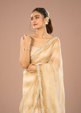 Mohey Women Green Glory Organza Saree