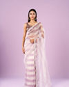 Elegant Purple Organza Saree
