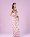 Mohey Women Elegant Purple Organza Saree
