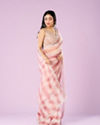 Mohey Women Dusty Pink Charm Organza Saree