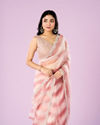 Mohey Women Dusty Pink Charm Organza Saree