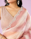 Mohey Women Dusty Pink Charm Organza Saree